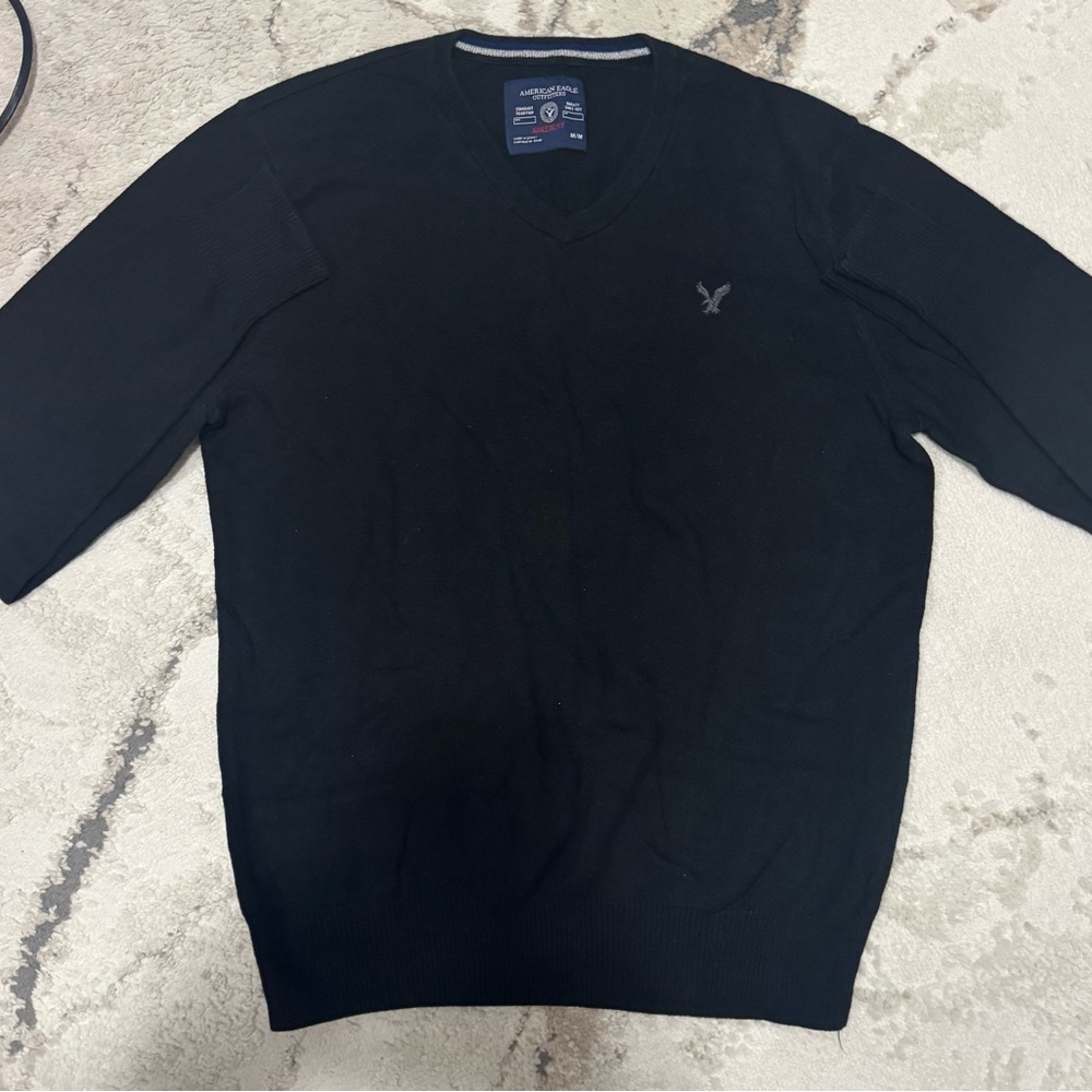 American Eagle Outfitters Charcoal V-Neck Sweater
